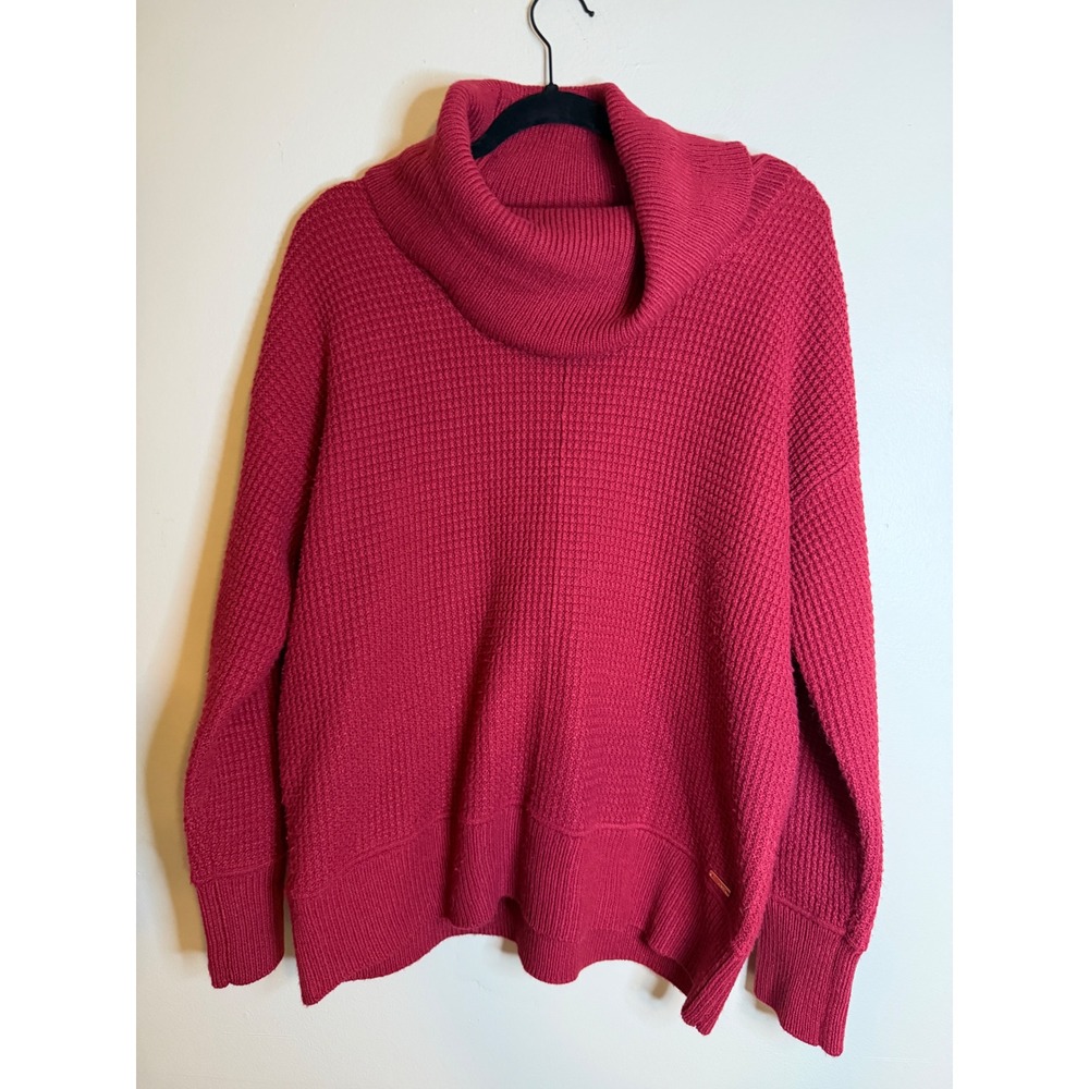 Jones New York Signature Womens L Red Cowl Neck Textured Knit Sweater